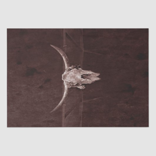 Bull Skull Western Land Cowboy Brown Rustic Tissuepapier (Voorkant)