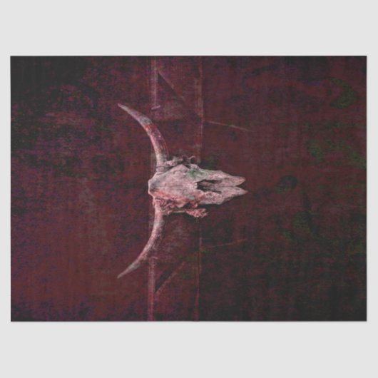 Bull Skull Western Land Red Brown Old Rustic Tissuepapier (Voorkant)