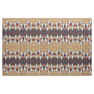 Bull Skull Western Rustic Tan Pattern Stof