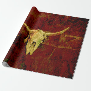 Bull Skull Westerne Land Brown Rustic Grunge Art Cadeaupapier