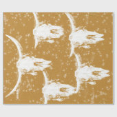 Bull Skulls Gold White elegant glitter Pattern Cadeaupapier (Vlak)