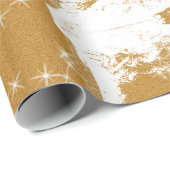 Bull Skulls Gold White elegant glitter Pattern Cadeaupapier (Rol Hoek)