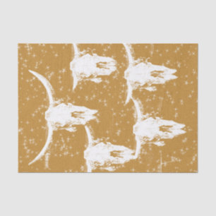 Bull Skulls Gold White elegant glitter Pattern Tissuepapier