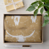 Bull Skulls Gold White elegant glitter Pattern Tissuepapier (Geschenk)
