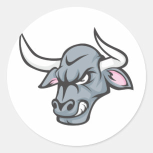 Bull T-Shirt   Custom Angry Bull Head T Shirt Ronde Sticker