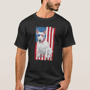 Bull Terral Dad Mom American Flag Miniature Bull T-shirt