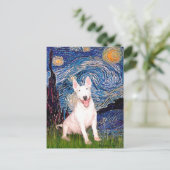 Bull Terrier 4 - Sterrennacht (vert) Briefkaart (Staand voorkant)