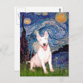 Bull Terrier 4 - Sterrennacht (vert) Briefkaart (Voorkant / Achterkant)