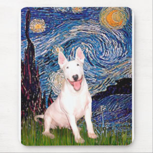 Bull Terrier 4 - Sterrennacht (vert) Muismat