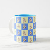 Bull Terrier À damiers Mug (Devant gauche)