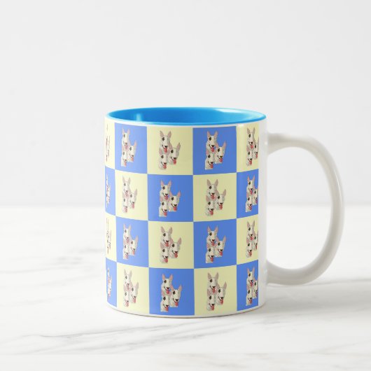 Bull Terrier À damiers Mug (Droit)