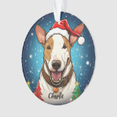Bull Terrier Aangepaste Kerstversiering Ornament (voorkant)
