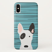 Bull Terrier and Grunge Stripes Pattern Case-Mate iPhone Case (Achterkant)