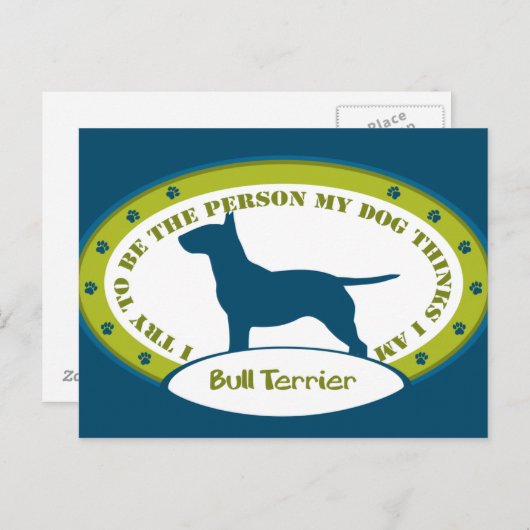 Bull Terrier Briefkaart (Voorkant / Achterkant)
