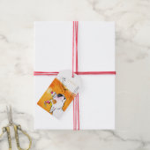 Bull Terrier Cartoon "Happy Birthday" Label Cadeaulabel (Met Touw)