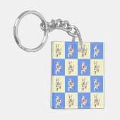 Bull Terrier Checkered Sleutelhanger (Voorkant Links)