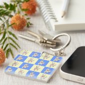 Bull Terrier Checkered Sleutelhanger (Voorkant Rechts)