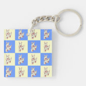 Bull Terrier Checkered Sleutelhanger (Achterkant)