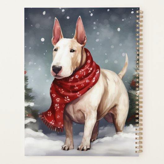 Bull Terrier Chien à Noël de neige (Dos)