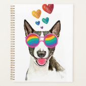 Bull Terrier Chien avec Coeurs Saint-Valentin (Devant)