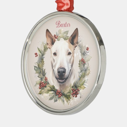 Bull Terrier Christmas Pet Memorial Hondenras Metalen Ornament (Links)