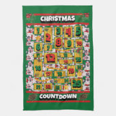 Bull Terrier Coundown met Kerstmis Advent Calendar Theedoek (Verticaal)