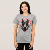 BULL TERRIER Cyberpunk Samurai Elite Tri-Blend Shirt (Voorkant volledig)