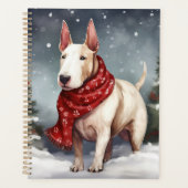 Bull Terrier dans la neige de Noël (Devant)
