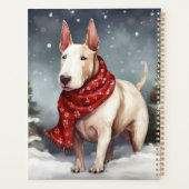 Bull Terrier dans la neige de Noël (Dos)
