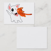 Bull-terrier de bande dessinée et carte du chaton (Devant / Derrière)