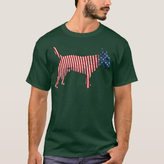 Bull Terrier Dog American Flag 4 juli T-shirt