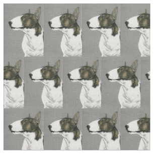 Bull Terrier Dog Art Fabric Stof