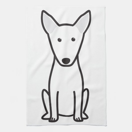 Bull Terrier Dog Cartoon Theedoek (Verticaal)