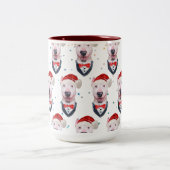 Bull Terrier Dog Christmas Pattern Tweekleurige Koffiemok (Center)