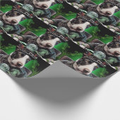 Bull Terrier Dog Driving Bike St. Patrick's Day Cadeaupapier (Hoek)