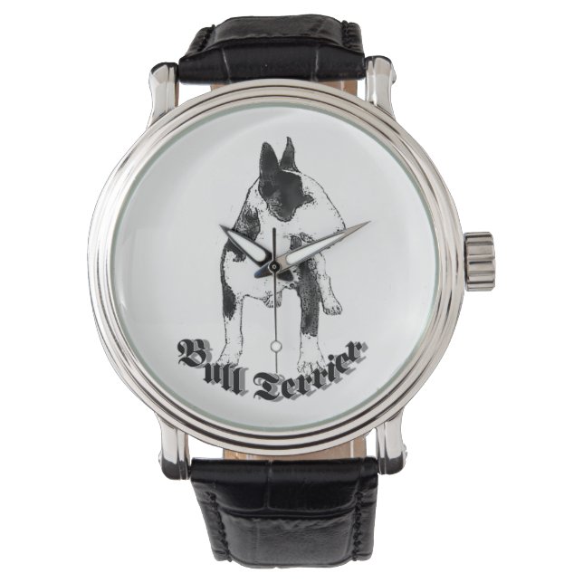 Bull Terrier dog Horloge (Voorkant)