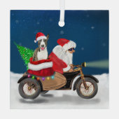 Bull Terrier Dog kerstkerstkerstman Glas Ornament (Achterkant)