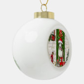 Bull Terrier Dog Kerstmis Keramische Bal Ornament (Links)