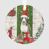 Bull Terrier Dog Kerstmis Ornament (achterkant)