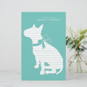 Bull Terrier Dog Puppy Briefpapier (Staand voorkant)