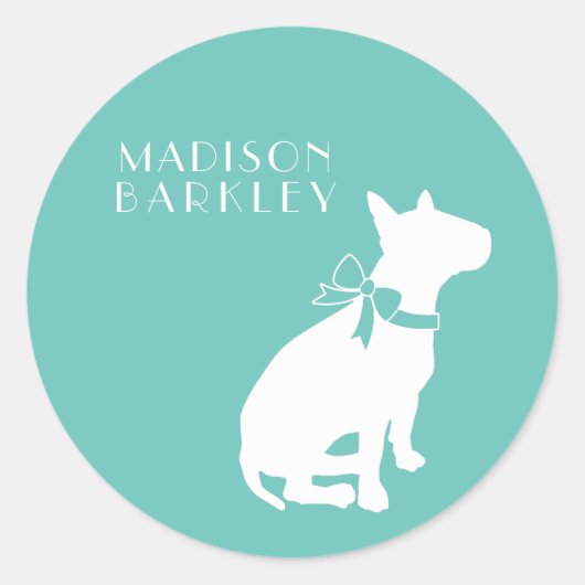 Bull Terrier Dog Puppy Ronde Sticker (Voorkant)