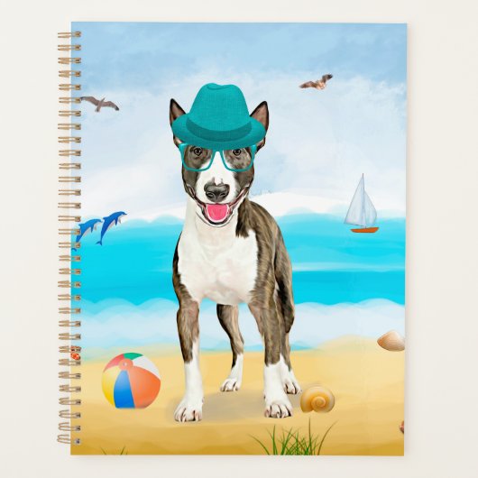 Bull Terrier Dog sur la plage (Devant)