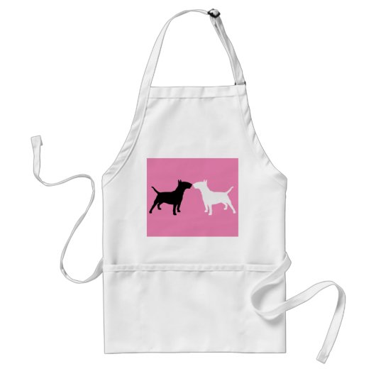 Bull Terrier Double Silhouette Apron Standaard Schort (Voorkant)