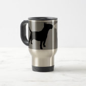 Bull Terrier Double Silhouette Travel Mug Reisbeker (Voorkant links)
