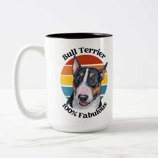 Bull Terrier drôle citation Deux Tons Café Mug (Gauche)