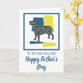 Bull Terrier Engelse Driekleur Vaderdag Kaart (Gele Bloem)