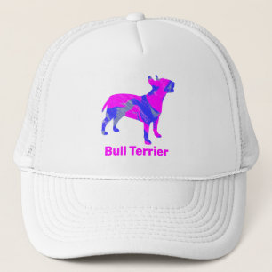 Bull Terrier English Dog Cute Pink Silhouette Trucker Pet
