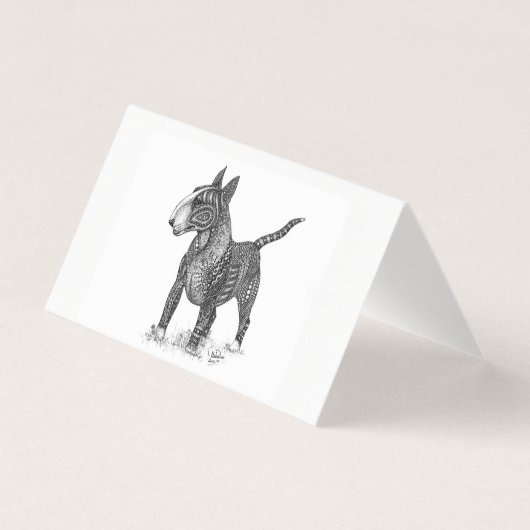 Bull Terrier Folded Card Kaart (Voorkant)