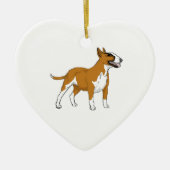 Bull Terrier — gekleurd Keramisch Ornament (Voorkant)