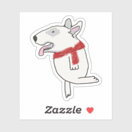 Bull Terrier geniet van reizen Sticker